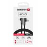 SWISSTEN TEXTILNÍ DATOVÝ KABEL ARCADE USB / USB-C 1,2 M ČERNÝ