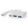 NEDIS USB 3.2 Gen 1 adaptér/ USB-C zástrčka - USB-A zásuvka - USB-C zásuvka/ výstup HDMI/ bílý/ box/ 10 cm