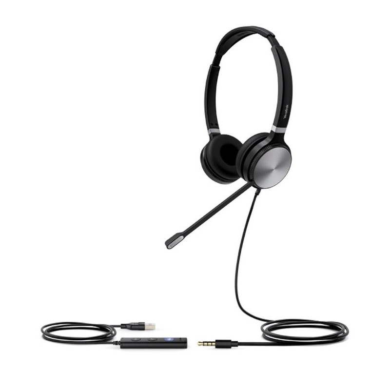 OEM BALENÍ Yealink UH36 Dual náhlavní souprava na obě uši s 3.5mm jack - USB konektory