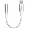SWISSTEN AUDIO ADAPTÉR TEXTILE USB-C (samec) / 3,5mm AUX 0,15 M BÍLÝ (nahrazuje 73501302)