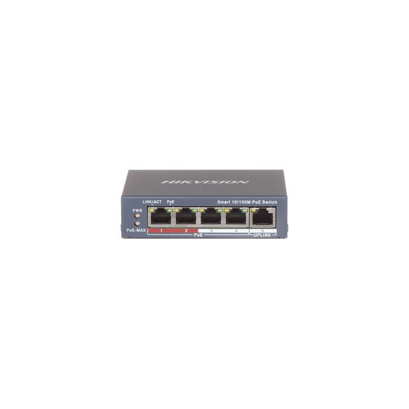Hikvision Smart switch 4x 100TX PoE + 1x 100TX uplink, 60W, Super PoE