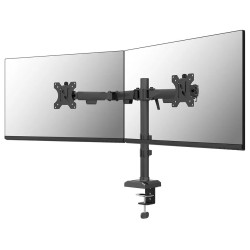 Neomounts NERO Double Flat Screen Desk Mount 10-32 " (phone holder+Quick-fix clamp/grommet)