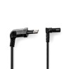 NEDIS napájecí kabel pro adaptéry/ Euro zástrčka - konektor IEC-320-C1/ úhlový-úhlový/ dvoulinka/ černý/ bulk/ 2m
