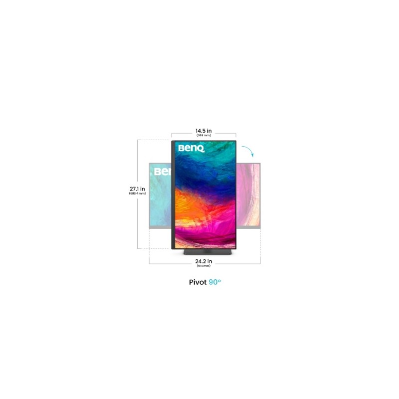 BENQ 27" LED PD2706QN/ FF/ LBL/ IPS panel/ 2560x1440/ 20M:1/ 5ms/ HDMI/ DP/ USB/ repro/ pivot