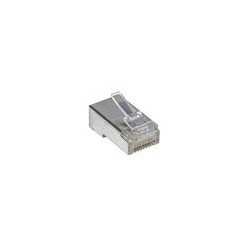 Intellinet konektor RJ45, Cat5e, Cat6, Cat6a, stíněný STP, 50µ, drát, 100 ks v nádobě