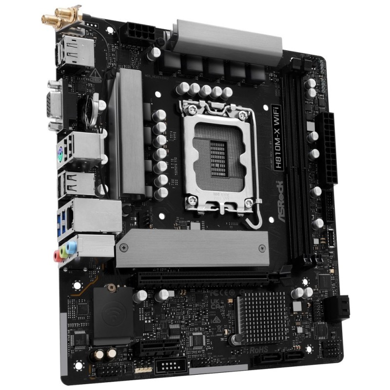 ASRock MB Sc LGA1851 H810M-X WIFI, Intel H810, 2xDDR5, 1xDP, 1xHDMI, 1xVGA, WiFi, mATX