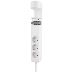 Neomounts DS22-840WH6 VOLT Desk Clamp socket with Quick-charge USB Ports, 3x type-F 230V, 1x USB-A 18W, 2x USB-C 20W
