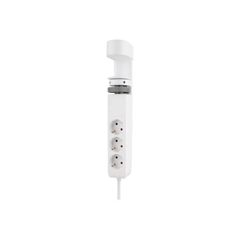Neomounts DS22-840WH6 VOLT Desk Clamp socket with Quick-charge USB Ports, 3x type-F 230V, 1x USB-A 18W, 2x USB-C 20W