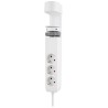 Neomounts DS22-840WH6 VOLT Desk Clamp socket with Quick-charge USB Ports, 3x type-F 230V, 1x USB-A 18W, 2x USB-C 20W