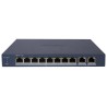 Hikvision DS-3E1510P-EI/M(B) - Smart managed switch 8x Gb PoE + 2x Gb Uplink RJ-45, 80W, Super PoE - dosah až 300m