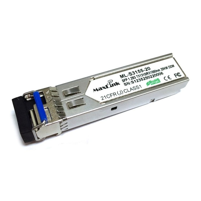 MaxLink 1.25G SFP optický modul, WDM(BiDi), SM, Tx 1310/Rx1550nm, 20km, 1x LC konektor, DDM