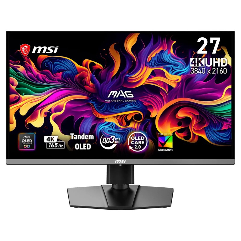 MSI Gaming MAG 272UP QD-OLED E16/ 26,5"/ 3840x2160/ OLED/ 0,03ms/ 165Hz/ 250cd/m2/ 1500000:1/ HDMI/ DP/ VESA/ černý