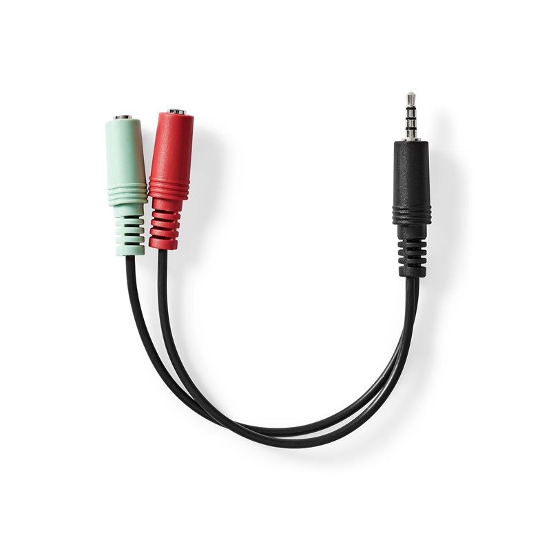 Nedis CAGB22150BK02 - Stereo Audio Kabel | 3,5mm Zástrčka -2x 3,5mm Zásuvka | 0.20 m | Kulatý | Černá
