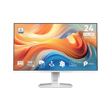 MSI PRO MP243W E14/ 24"/ 1920x1080/ IPS/ 4ms/ 144Hz/ 300cd/m2/ 1500:1/ HDMI/ DP/ VESA/ bílý