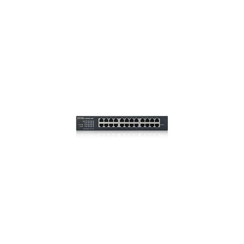 Zyxel GS1915-24E, 24-port GbE Smart hybrid mode Switch, standalone or NebulaFlex Cloud, rackmount, fanless