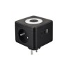 Viking síťový adaptér Y23L, 2x 230 V, 1x USB-A, 2x USB-C, dotykové světlo, černá
