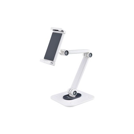 StarTech.com Adjustable Tablet Stand for Desk, Desk/Wall Mountable, Supports Up to 2.2lb, Universal Tablet Stand Holder for