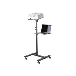 StarTech.com Mobile Projector and Laptop Stand/Cart, Heavy Duty Portable Projector Stand (2 Vented Shelves, hold 22lb/10kg