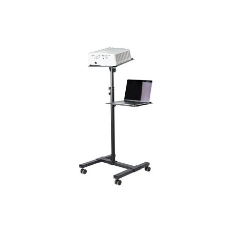 StarTech.com Mobile Projector and Laptop Stand/Cart, Heavy Duty Portable Projector Stand (2 Vented Shelves, hold 22lb/10kg