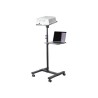 StarTech.com Mobile Projector and Laptop Stand/Cart, Heavy Duty Portable Projector Stand (2 Vented Shelves, hold 22lb/10kg