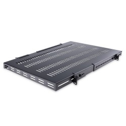 StarTech.com Server Rack Shelf - 1U - Adjustable Mount Depth - Heavy Duty - Police skříně - černá - 1U - 19" - pro P/N: