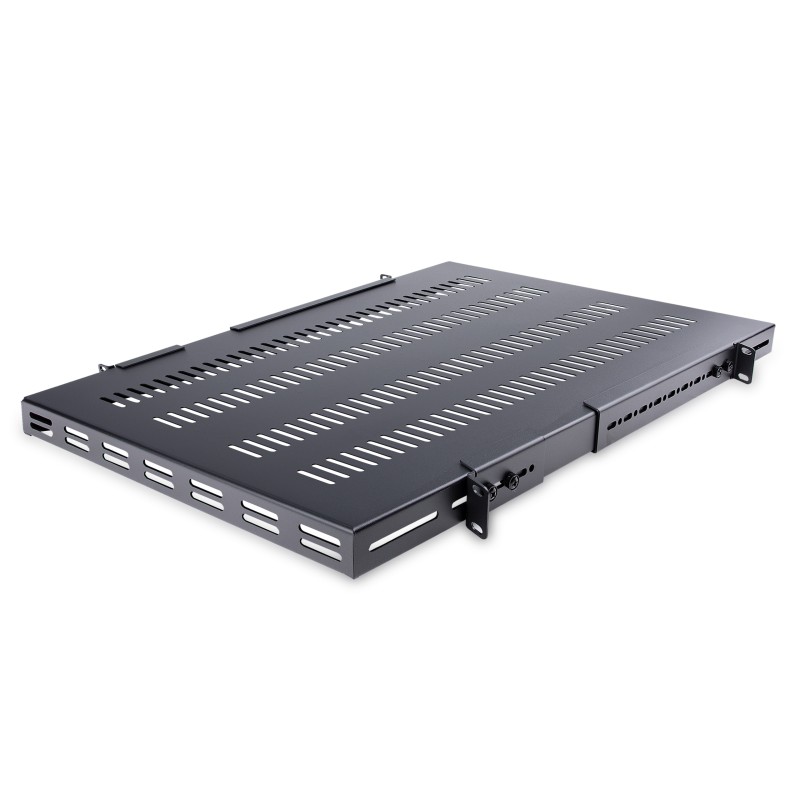 StarTech.com Server Rack Shelf - 1U - Adjustable Mount Depth - Heavy Duty - Police skříně - černá - 1U - 19" - pro P/N: