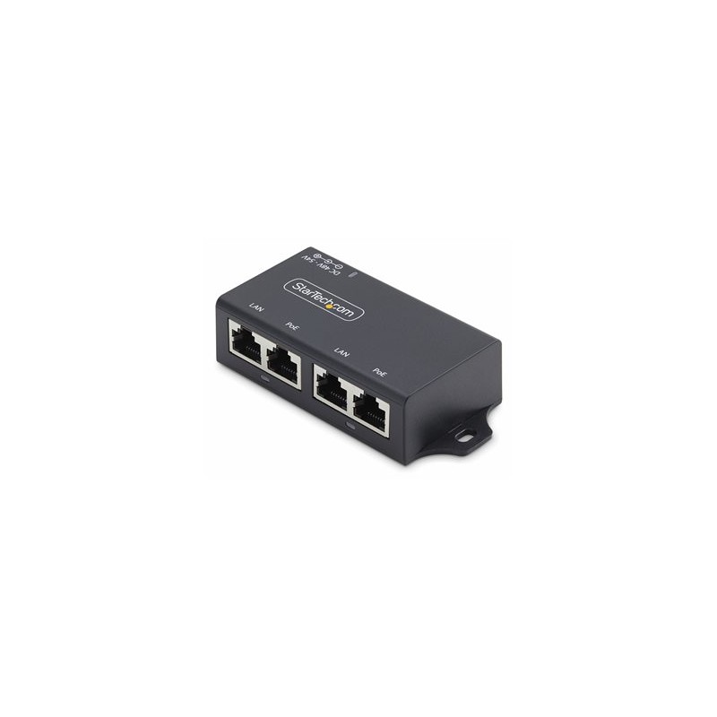 StarTech.com 2-Port Gigabit PoE+ Injector, PoE/PoE+ (802.3af/802.3at) 30W - Dávkovač energie - unmanaged inline - DC 48 - 52 V