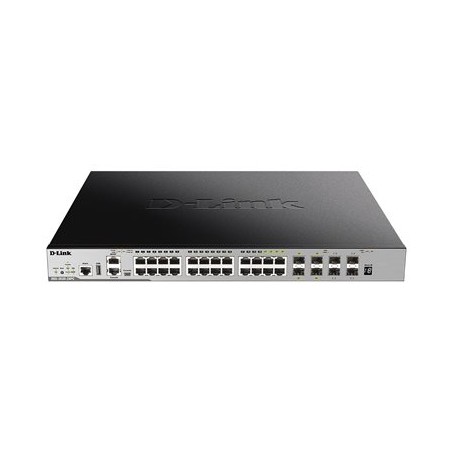 D-Link DGS-3630-28PC/SI/E switch 24Gb PoE, 4x10G SFP+