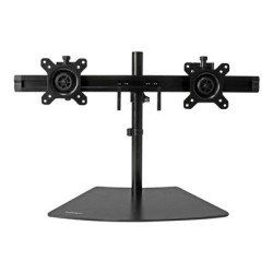 StarTech.com Dual Monitor Mount - Supports Monitors 12" to 24" - Adjustable - VESA Monitor Stand for Desk - Low Profile Base