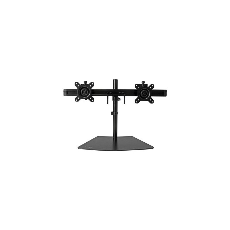 StarTech.com Dual Monitor Mount - Supports Monitors 12" to 24" - Adjustable - VESA Monitor Stand for Desk - Low Profile Base