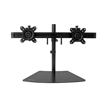 StarTech.com Dual Monitor Mount - Supports Monitors 12" to 24" - Adjustable - VESA Monitor Stand for Desk - Low Profile Base