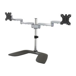 StarTech.com Dual Monitor Stand, Ergonomic Desktop Monitor Stand for up to 32" VESA Displays, Free-Standing Articulating