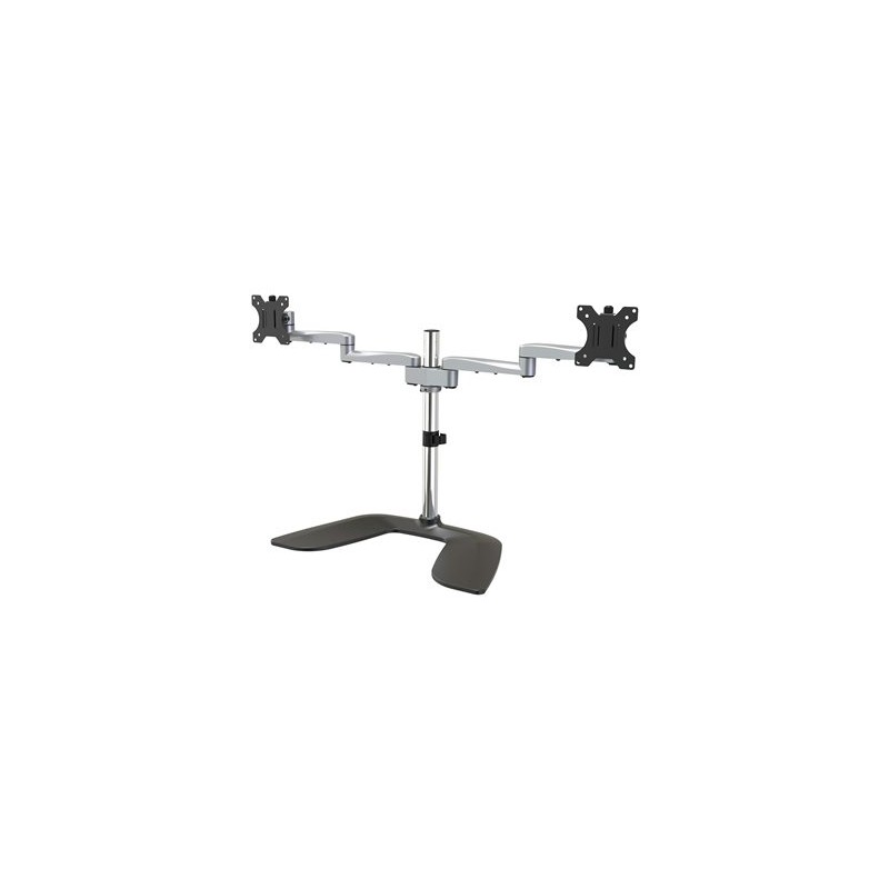 StarTech.com Dual Monitor Stand, Ergonomic Desktop Monitor Stand for up to 32" VESA Displays, Free-Standing Articulating