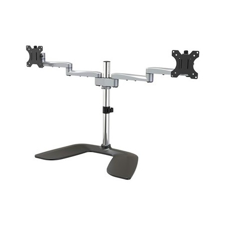 StarTech.com Dual Monitor Stand, Ergonomic Desktop Monitor Stand for up to 32" VESA Displays, Free-Standing Articulating