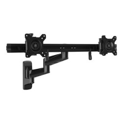 StarTech.com Wall Mount Dual Monitor Arm, Articulating Ergonomic VESA Wall Mount for 2x 24" Displays, Synchronized Adjustable
