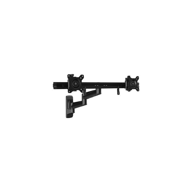 StarTech.com Wall Mount Dual Monitor Arm, Articulating Ergonomic VESA Wall Mount for 2x 24" Displays, Synchronized Adjustable