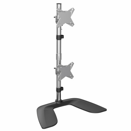 StarTech.com Vertical Dual Monitor Stand, Ergonomic Desktop Stacked Two Monitor Stand up to 27 inch VESA Mount Displays, Free
