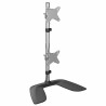 StarTech.com Vertical Dual Monitor Stand, Ergonomic Desktop Stacked Two Monitor Stand up to 27 inch VESA Mount Displays, Free
