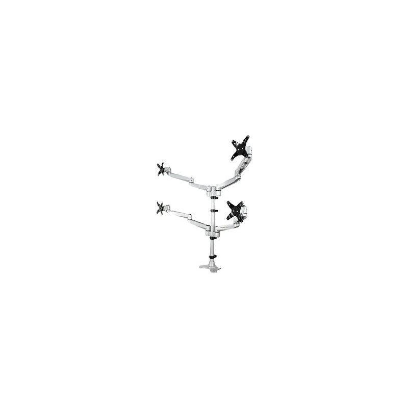 StarTech.com Desk Mount Quad Monitor Arm, Premium Articulating VESA 4 Monitor Mount 2x2 up to 27", Ergonomic Height Adjustable