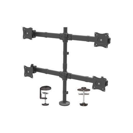 StarTech.com Desk Mount Quad Monitor Arm, Ergonomic VESA 4 Monitor Mount 2x2 up to 27", Articulating & Height Adjustable Pole