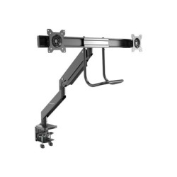 StarTech.com Desk Mount Dual Monitor Arm, Ergonomic Dual Monitor VESA Mount for 32" 17.6lbs (8kg) Displays, Crossbar Handle for