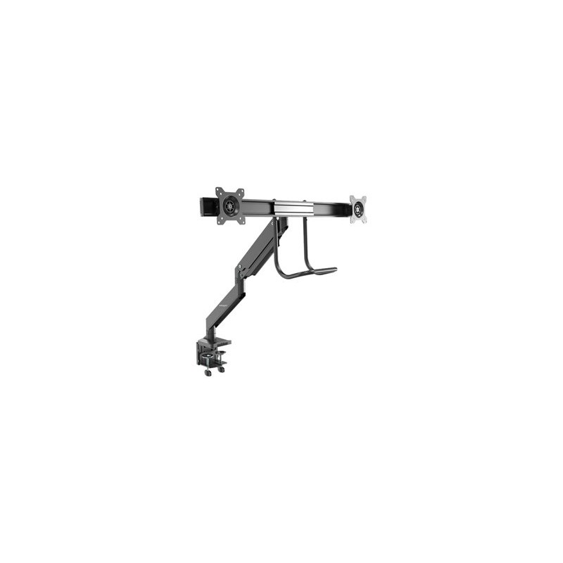 StarTech.com Desk Mount Dual Monitor Arm, Ergonomic Dual Monitor VESA Mount for 32" 17.6lbs (8kg) Displays, Crossbar Handle for