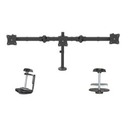 StarTech.com Desk Mount Triple Monitor Arm, Ergonomic VESA 3 Monitor Mount up to 27", Articulating & Height Adjustable Pole