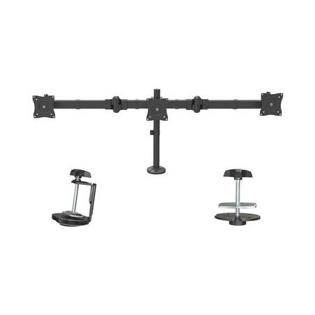 StarTech.com Desk Mount Triple Monitor Arm, Ergonomic VESA 3 Monitor Mount up to 27", Articulating & Height Adjustable Pole