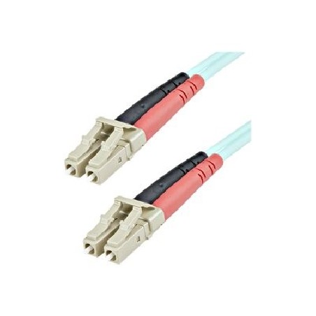 StarTech.com 1m (3ft) LC/UPC to LC/UPC OM3 Multimode Fiber Optic Cable, Full Duplex 50/125Â?m Zipcord Fiber Cable, 100G