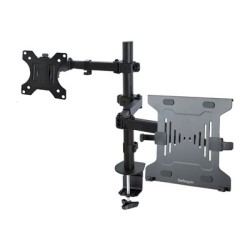 StarTech.com Monitor Arm with VESA Laptop Tray, For a Laptop (4.5kg / 9.9lb) and a Single Display up to 32" (8kg / 17.6lb)