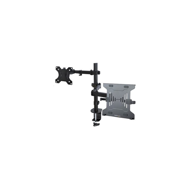 StarTech.com Monitor Arm with VESA Laptop Tray, For a Laptop (4.5kg / 9.9lb) and a Single Display up to 32" (8kg / 17.6lb)