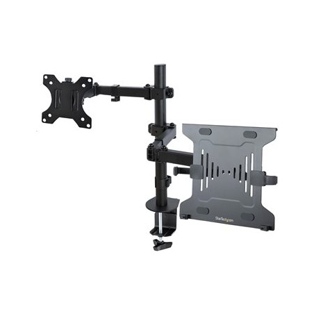 StarTech.com Monitor Arm with VESA Laptop Tray, For a Laptop (4.5kg / 9.9lb) and a Single Display up to 32" (8kg / 17.6lb)