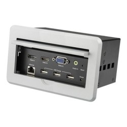 StarTech.com Conference Table Connectivity Pop up Box with AV and Data Ports - HDMI, VGA, DisplayPort to 4K HDMI Output