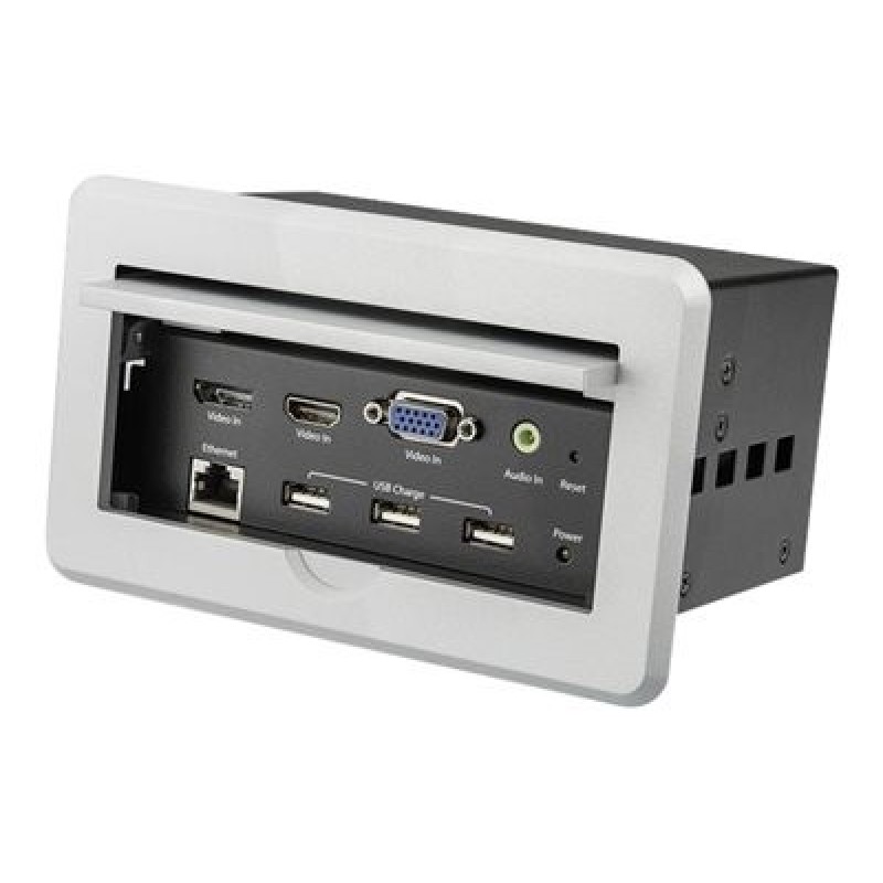 StarTech.com Conference Table Connectivity Pop up Box with AV and Data Ports - HDMI, VGA, DisplayPort to 4K HDMI Output